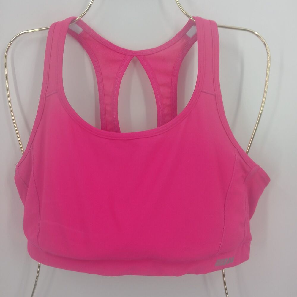 womans amazon essentials hot pink racerback sports bra size large barbie